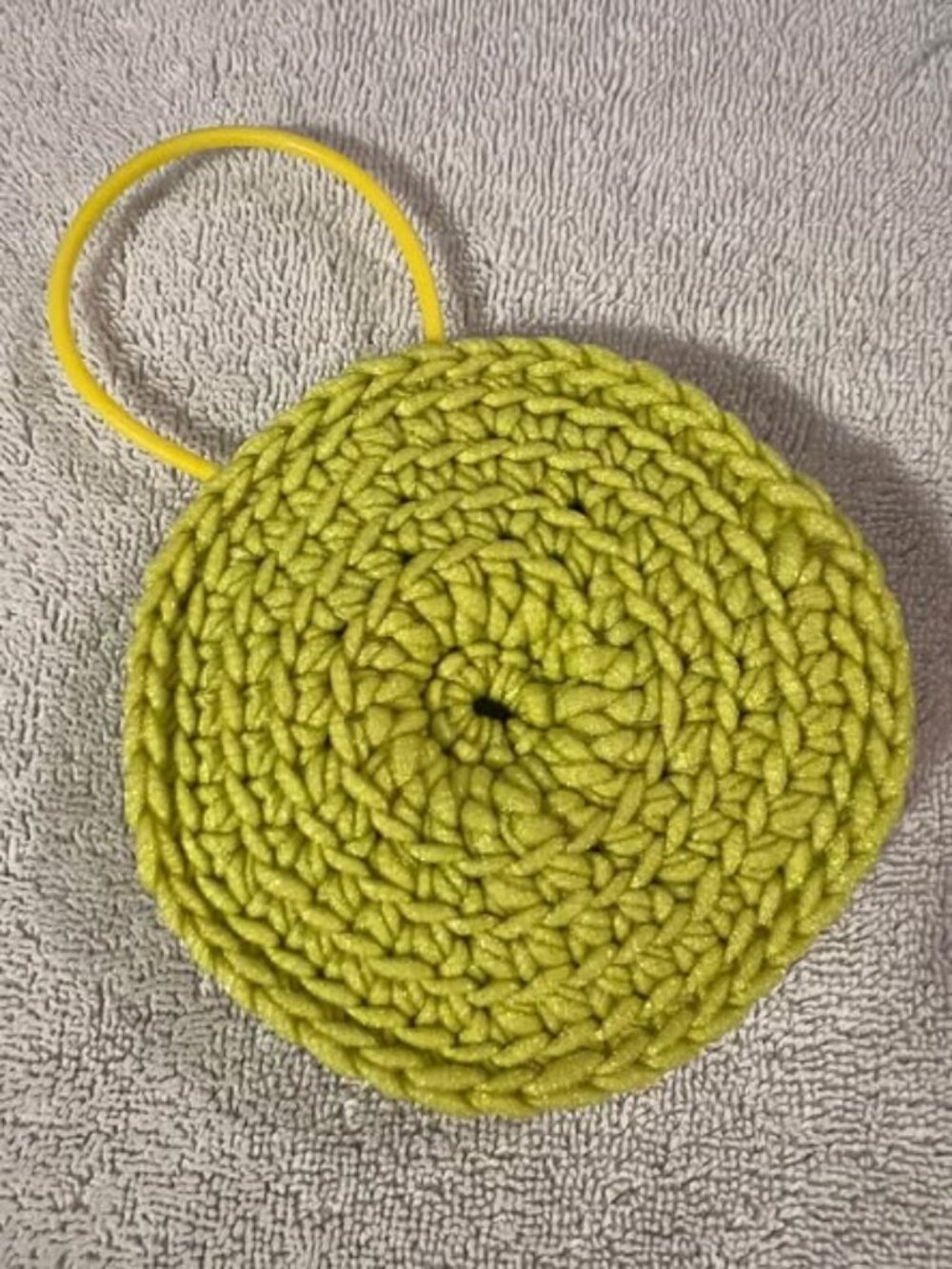 Body Exfoliator - Lime - Washable - Made w/Scrubology Yarn (Designed for dishes